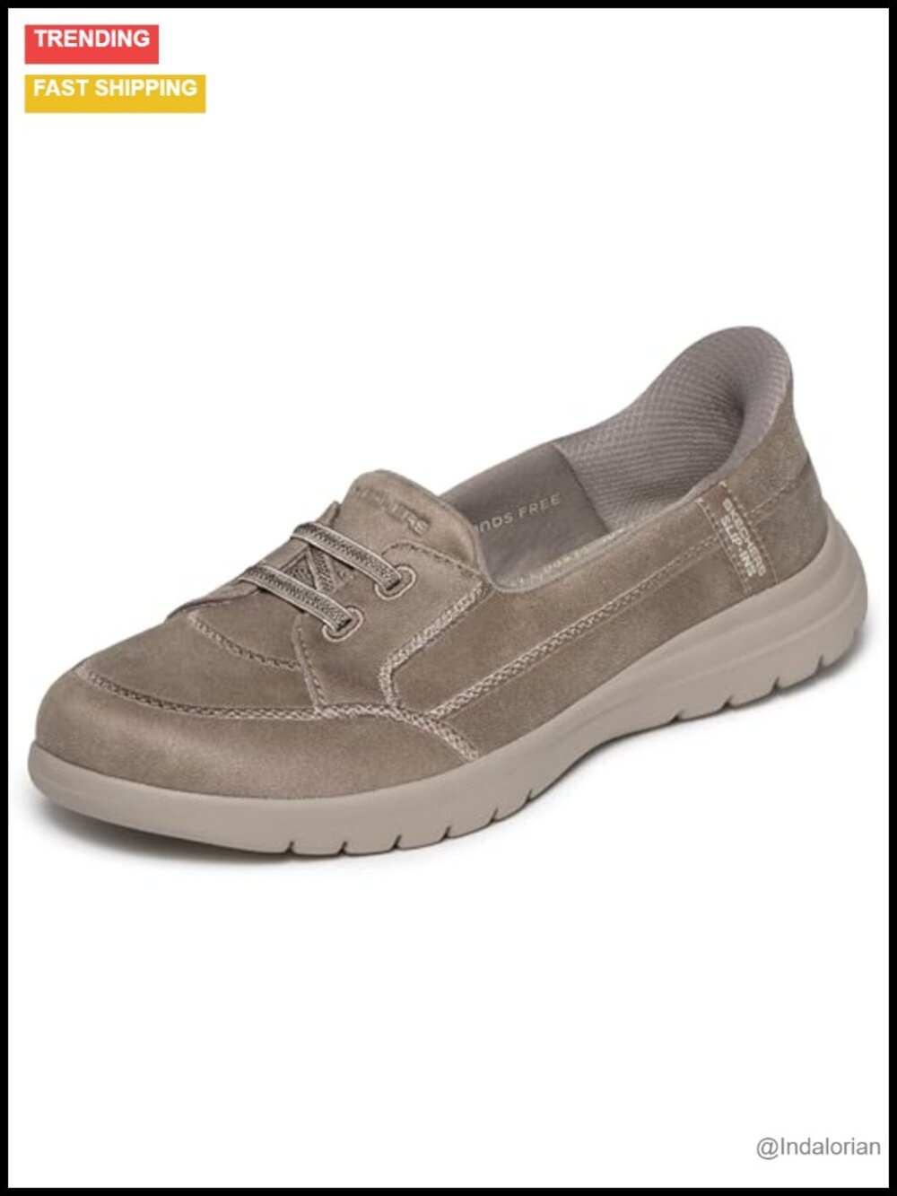 Skechers Womens Hands Free Slip-On Vegan Leather Loafers